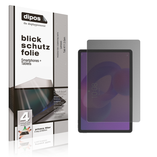 Blickschutzfolie von dipos passend für lenovotab k11 2.gen, präziser Zuschnitt und blasenfrei montiert