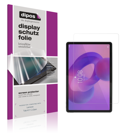 Klare Displayschutzfolie von dipos passend für lenovotab k11 2.gen, präziser Zuschnitt und blasenfrei montiert