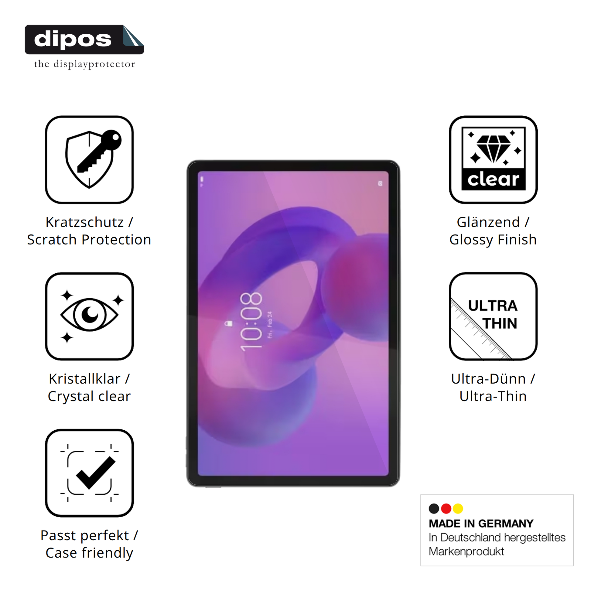 Displayschutz hergestellt in Deutschland, höchste Qualität made in Germany