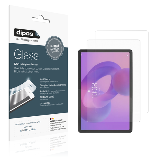 Matte Displayschutzfolie von dipos passend für lenovotab k11 2.gen, 9H kratzfest und blasenfrei montiert