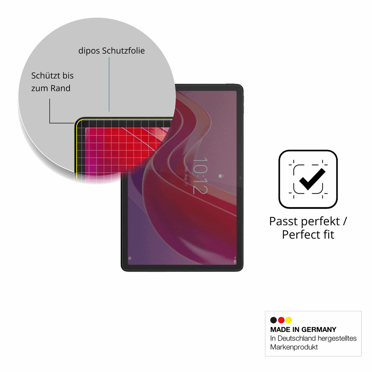 Schutz gegen Kratzer auf dem Lenovo Tab K12 Glas durch Schlüssel oder Ähnliches
