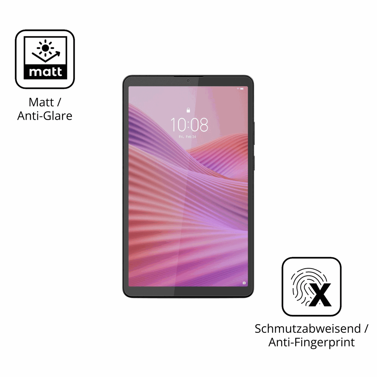 Dünne und entspiegelnde Folie passend zugeschnitten für Lenovo Tab K9