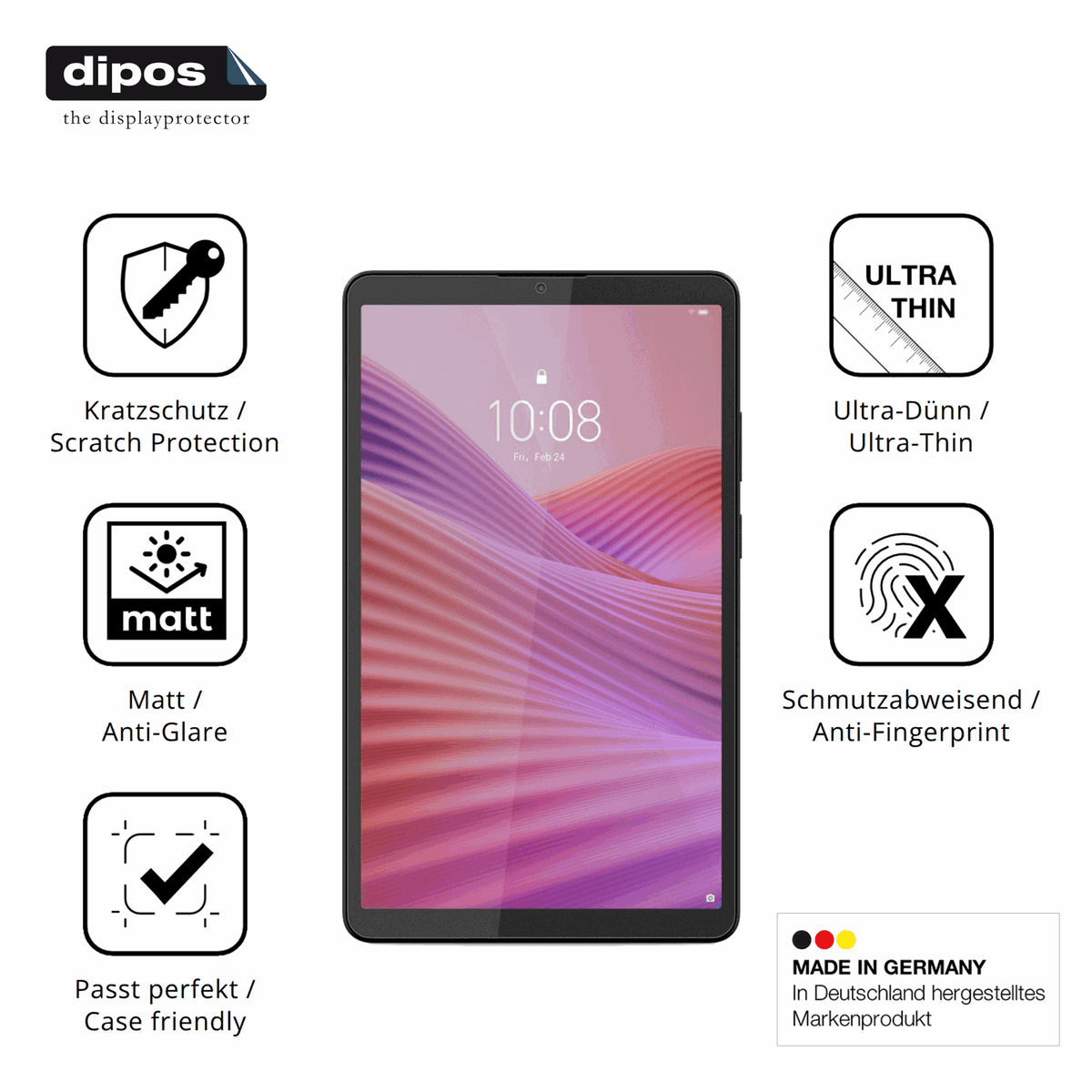 Displayschutz hergestellt in Deutschland, höchste Qualität made in Germany