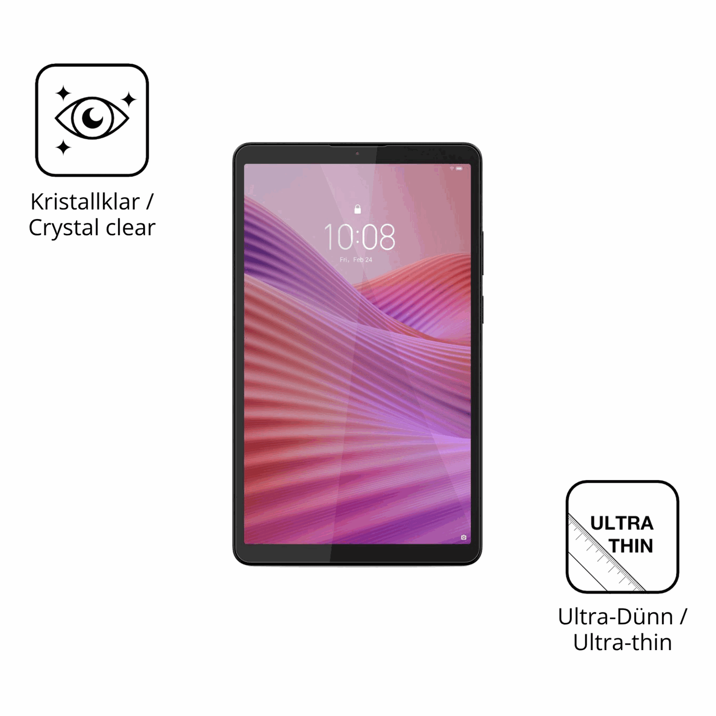 Dünne und klare Folie passend zugeschnitten für Lenovo Tab K9