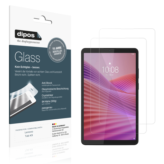 Klare Displayschutzfolie von dipos passend für Lenovo Tab K9, 9H kratzfest und blasenfrei montiert