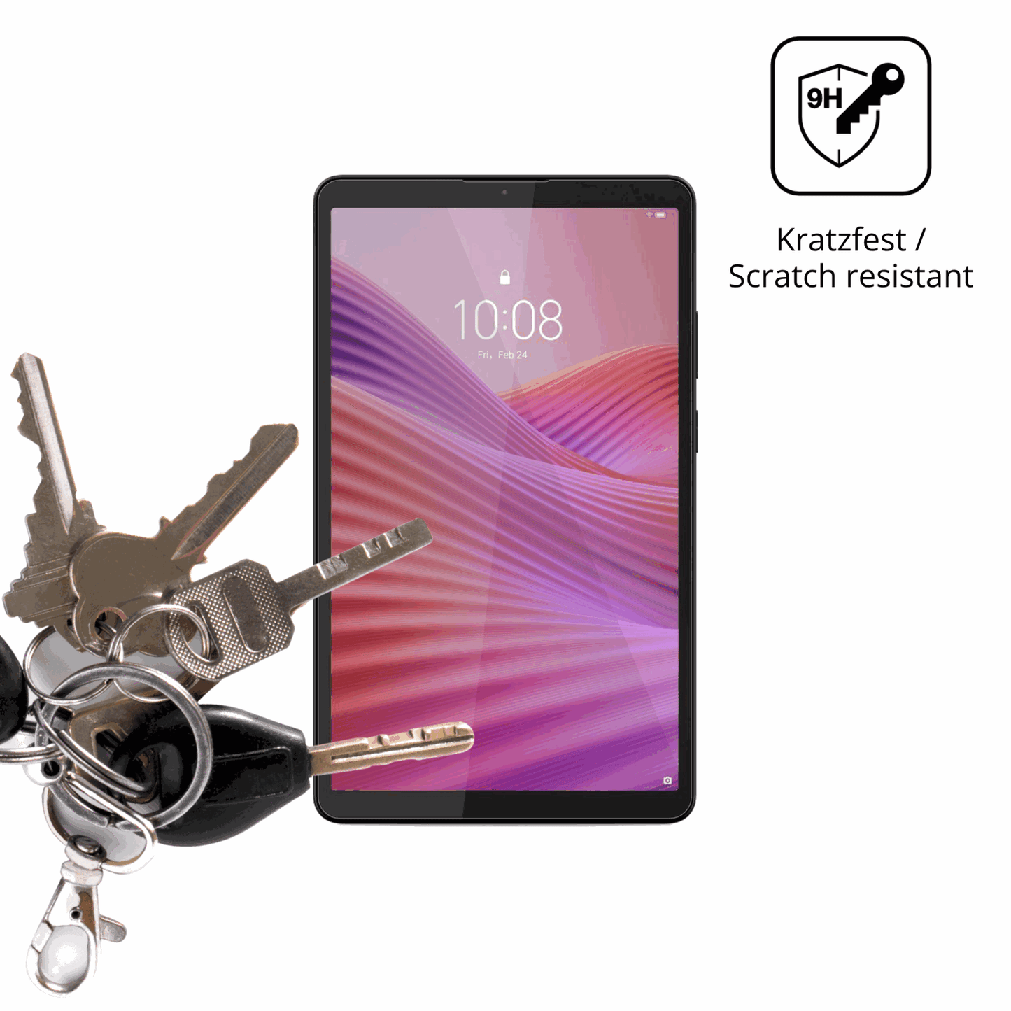 dipos Displayschutz für Lenovo Tab K9, transparente Oberfläche, perfekte Passform auch für die Rundungen