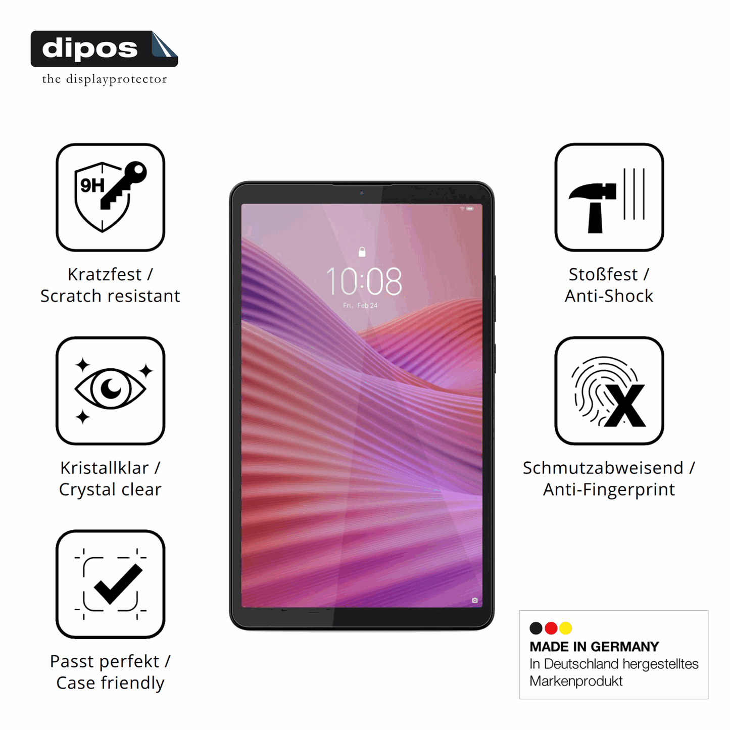 Displayschutz hergestellt in Deutschland, höchste Qualität made in Germany