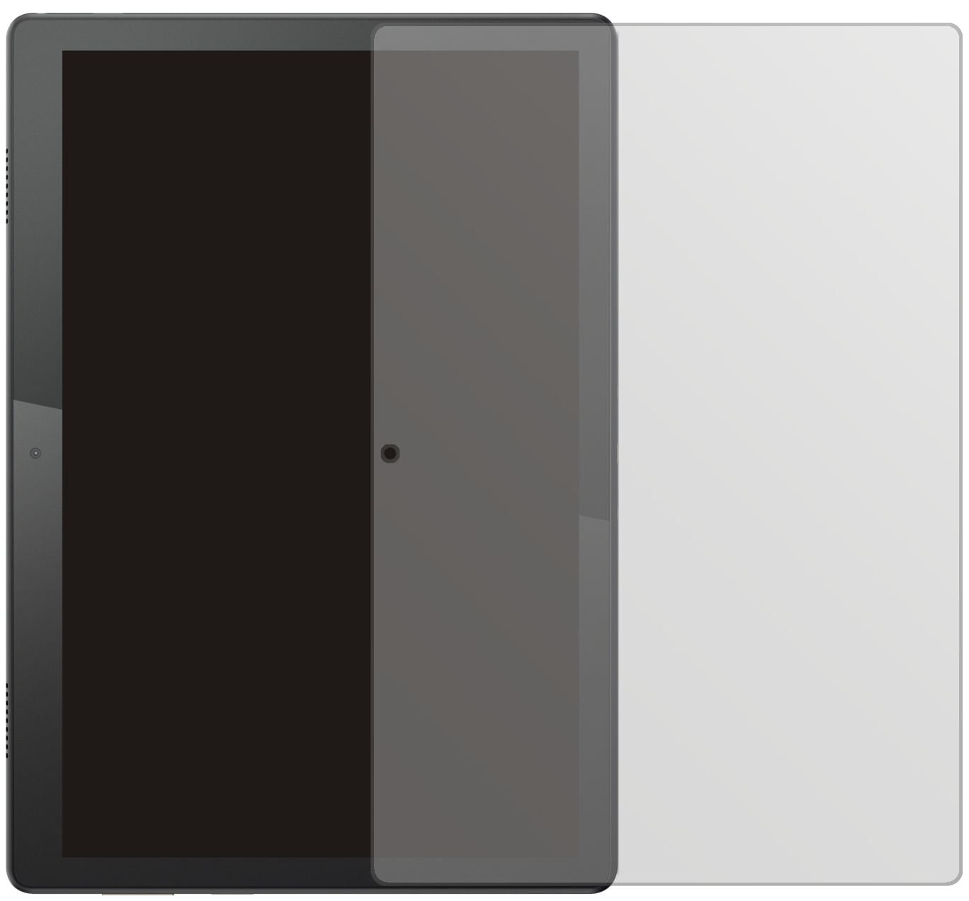 LenovoTab M10 mit aufgebrachter dipos Displayschutzfolie, die lästige Fingerabdrücke minimiert