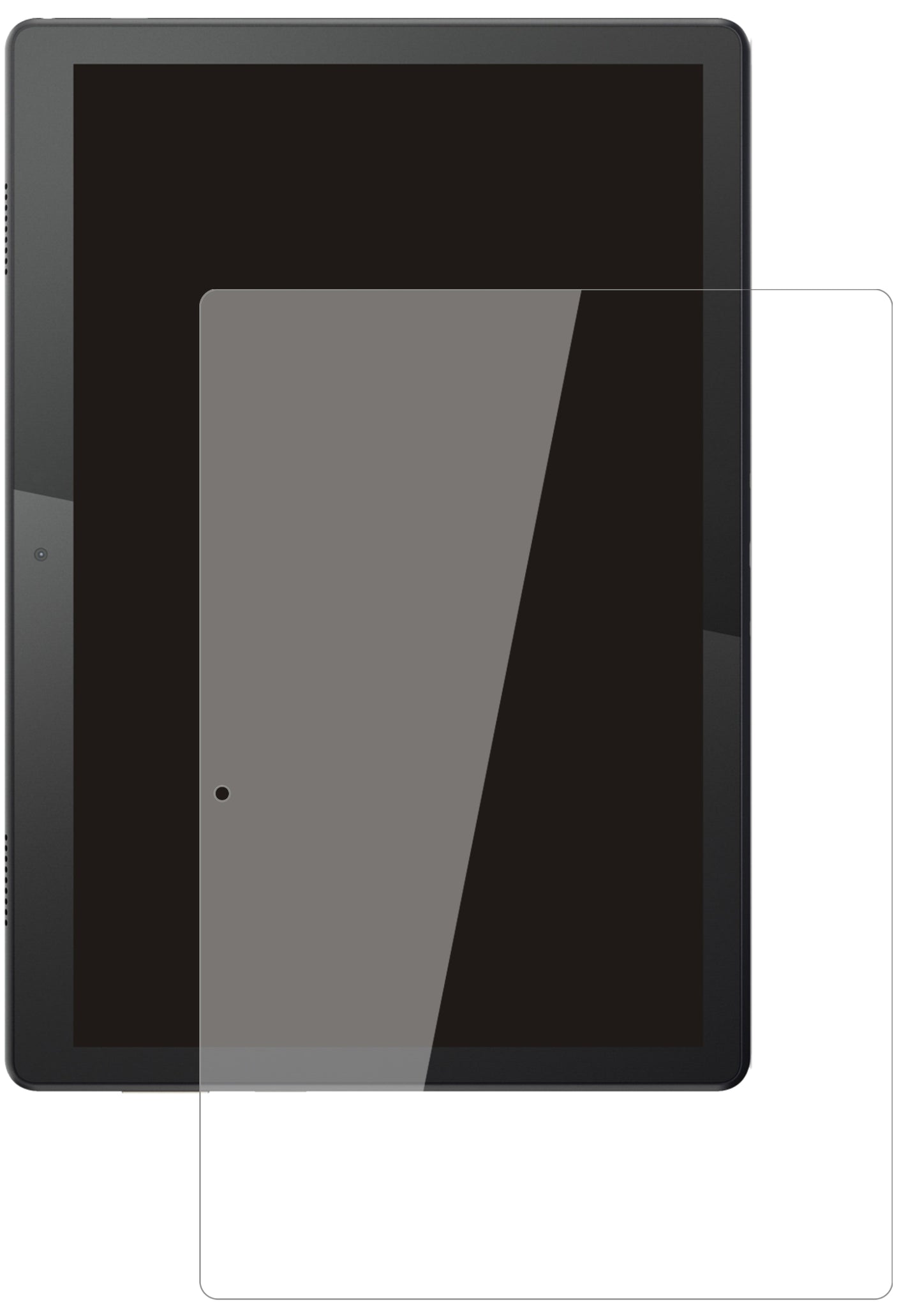LenovoTab M10 mit aufgebrachter dipos Flex Schutzfolie, glasklare Darstellung ohne Einschränkungen