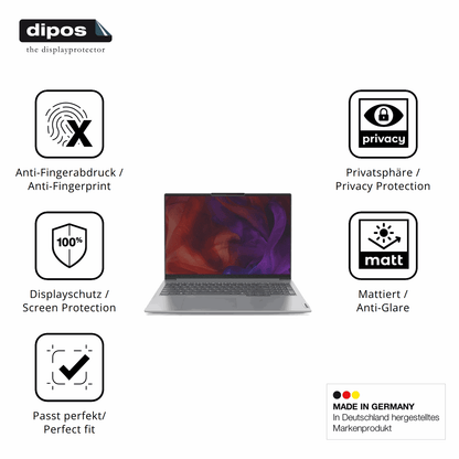 Privatsphäre-Schutz durch Sichtschutz-Folie passend zugeschnitten für Lenovo ThinkBook 16 G7
