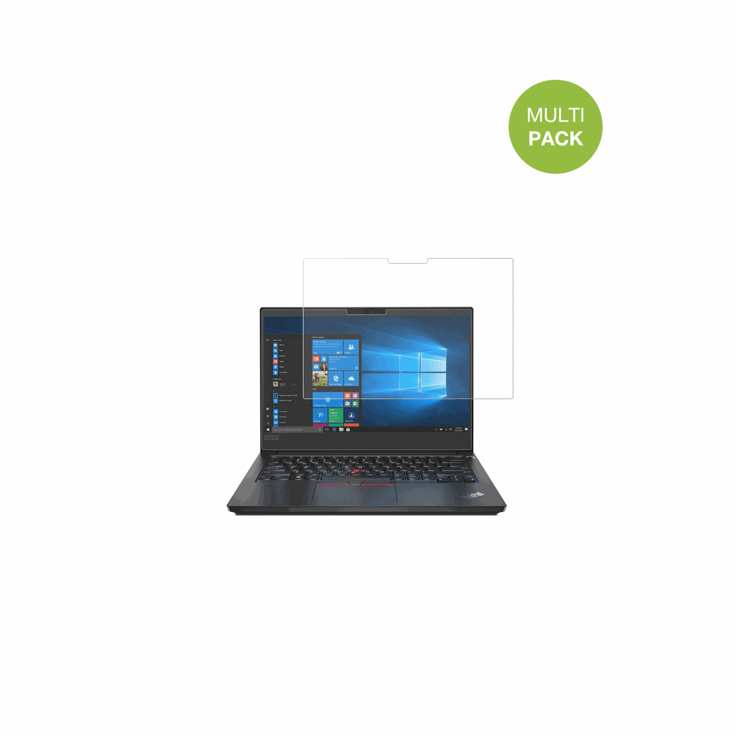 LenovoThinkPad E14 Gen 1 mit aufgebrachter dipos Displayschutzfolie, die lästige Fingerabdrücke minimiert