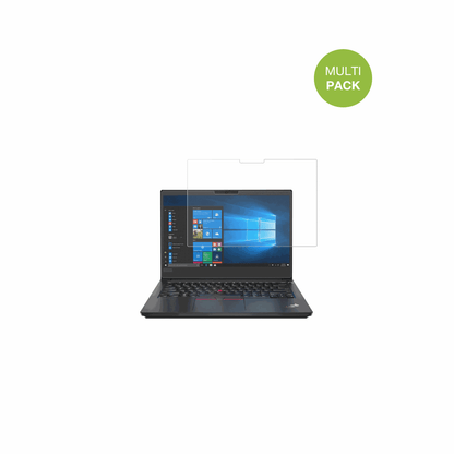 LenovoThinkPad E14 Gen 1 mit aufgebrachter dipos Displayschutzfolie, die lästige Fingerabdrücke minimiert