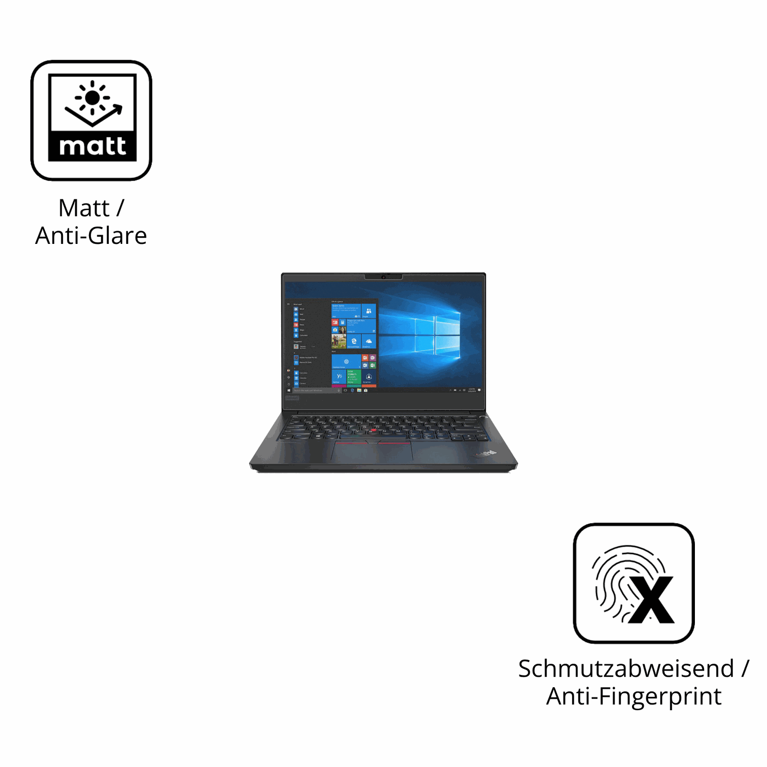 Dünne und entspiegelnde Folie passend zugeschnitten für Lenovo ThinkPad E14 Gen 1
