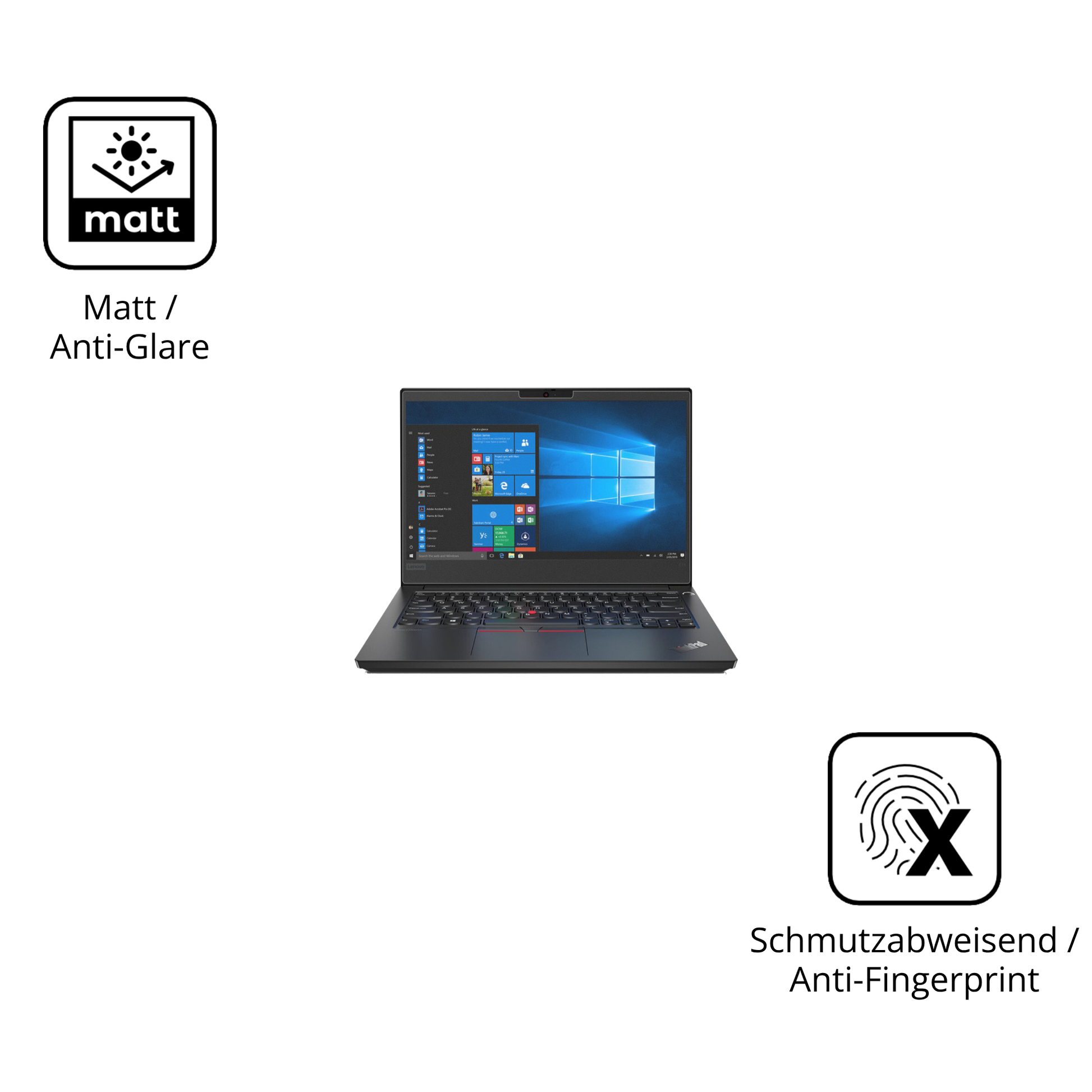 9H Hartbeschichtete, flexible Folie passend zugeschnitten für Lenovo ThinkPad E14 Gen 1