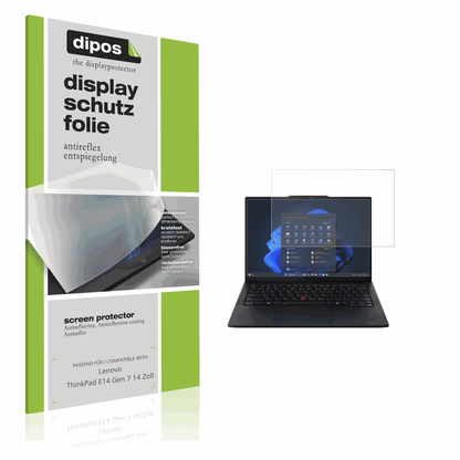 Matte Displayschutzfolie von dipos passend für Lenovo Thinkpad E14 Gen7 14 Zoll, präziser Zuschnitt und blasenfrei montiert