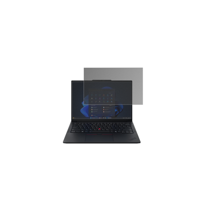 LenovoThinkpad E14 Gen7 14 Zoll mit aufgebrachtem dipos Displayschutz, der seitliche Einblicke blockiert