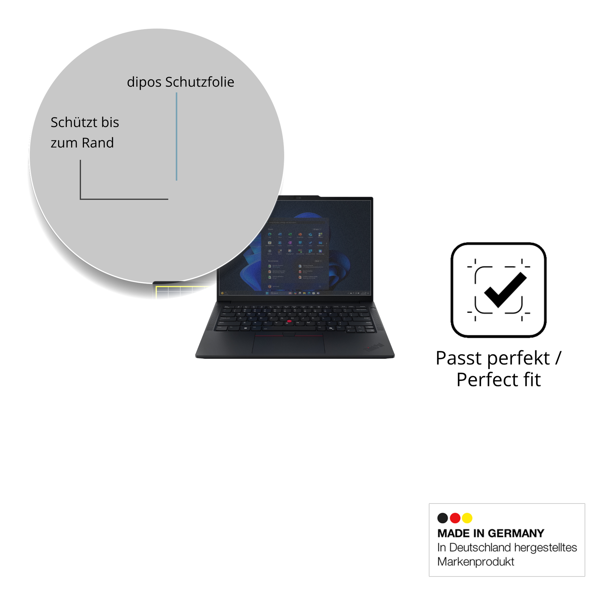 Schutz gegen Kratzer auf dem Lenovo Thinkpad E14 Gen7 14 Zoll Glas durch Schlüssel oder Ähnliches
