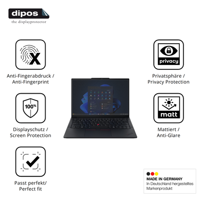 Privatsphäre-Schutz durch Sichtschutz-Folie passend zugeschnitten für Lenovo Thinkpad E14 Gen7 14 Zoll