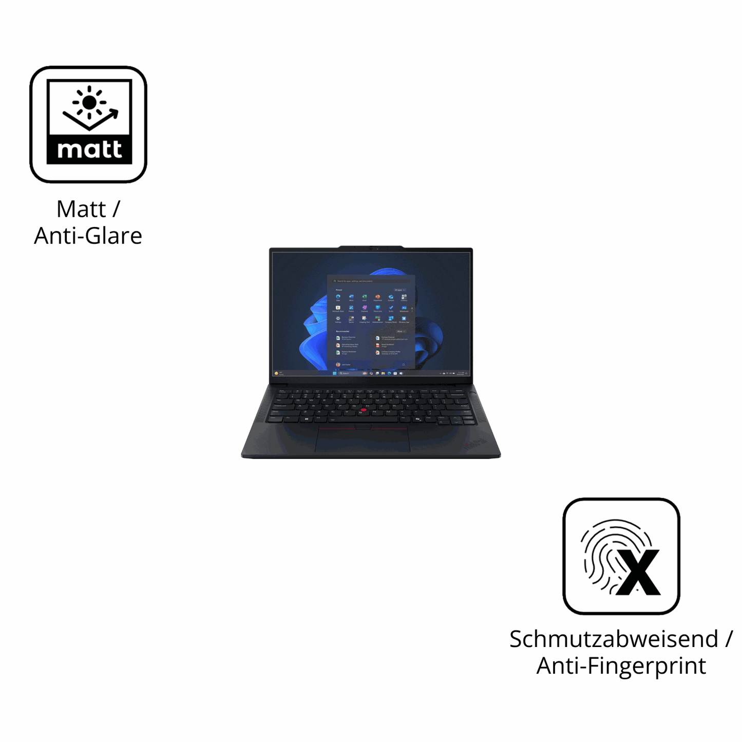 9H Hartbeschichtete, flexible Folie passend zugeschnitten für Lenovo Thinkpad E14 Gen7 14 Zoll