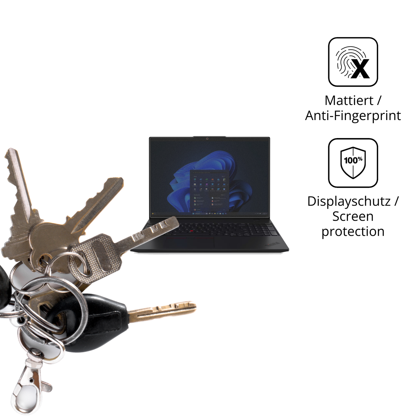 dipos Displayschutz für Lenovo ThinkPad L14 AMD G6, mattierte Oberfläche, Blickschutzfilter und perfekter Passform