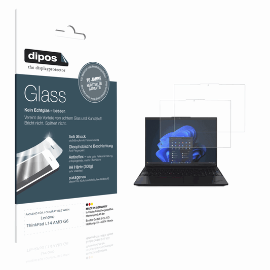 Matte Displayschutzfolie von dipos passend für Lenovo ThinkPad L14 AMD G6, 9H kratzfest und blasenfrei montiert