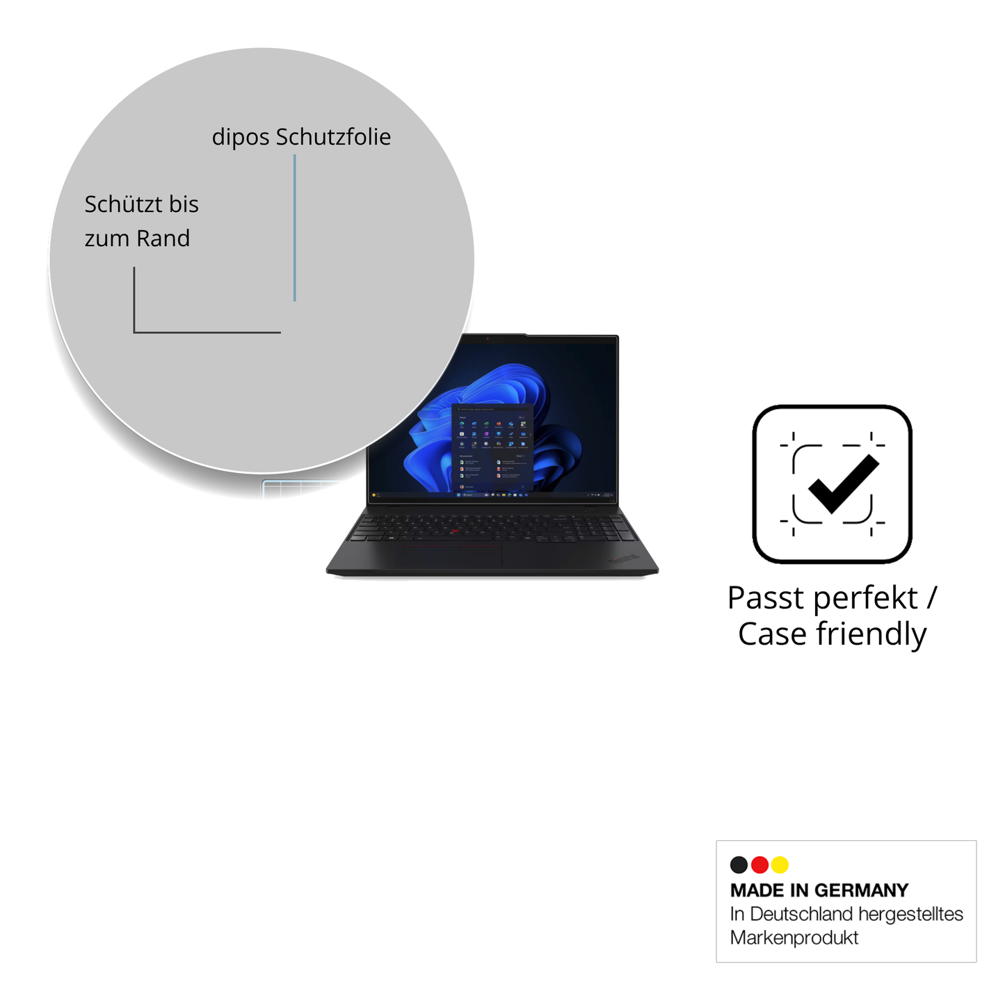 Besonders flexibler Displayschutz mit Anti-Shock-Schicht im Materialmix
