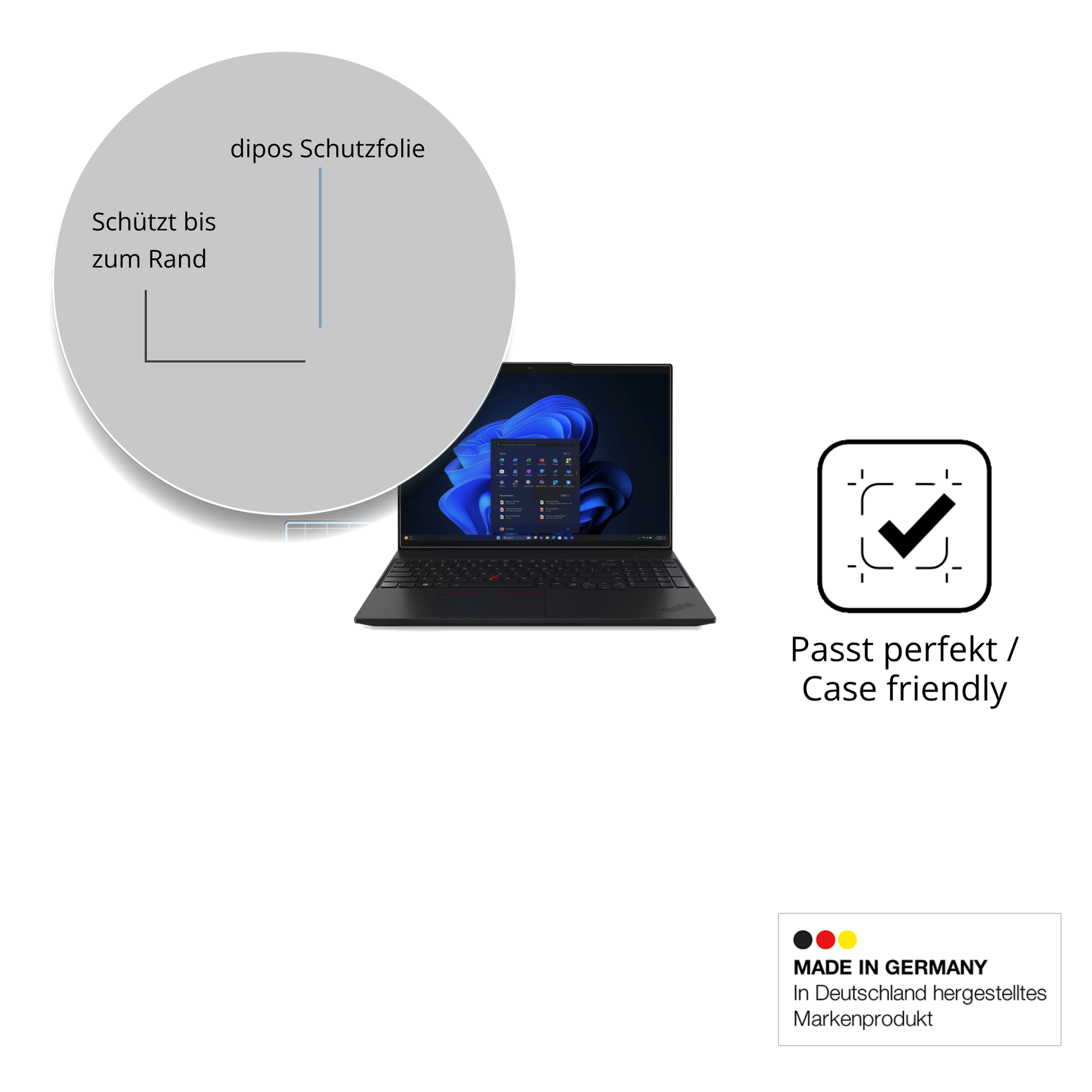 Besonders flexibler Displayschutz mit Anti-Shock-Schicht im Materialmix