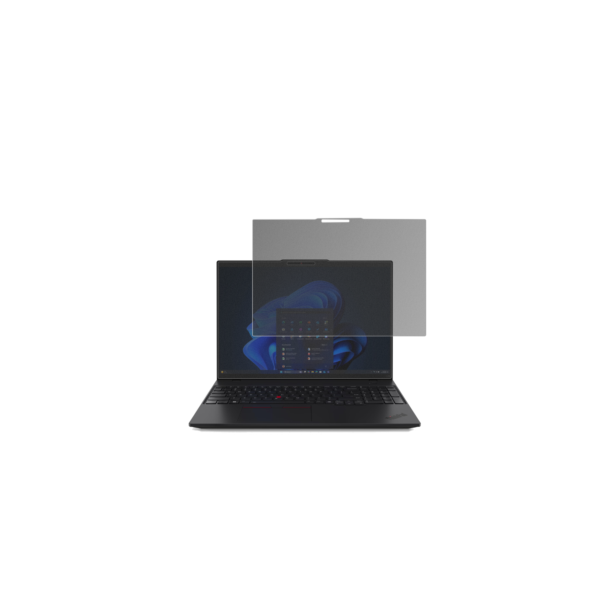 LenovoThinkPad L16 G2 mit aufgebrachtem dipos Displayschutz, der seitliche Einblicke blockiert