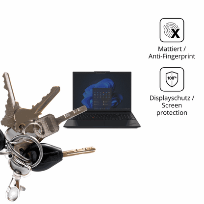 dipos Displayschutz für Lenovo ThinkPad L16 G2, mattierte Oberfläche, Blickschutzfilter und perfekter Passform