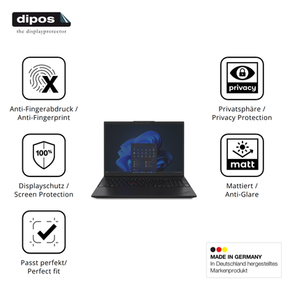 Privatsphäre-Schutz durch Sichtschutz-Folie passend zugeschnitten für Lenovo ThinkPad L16 G2