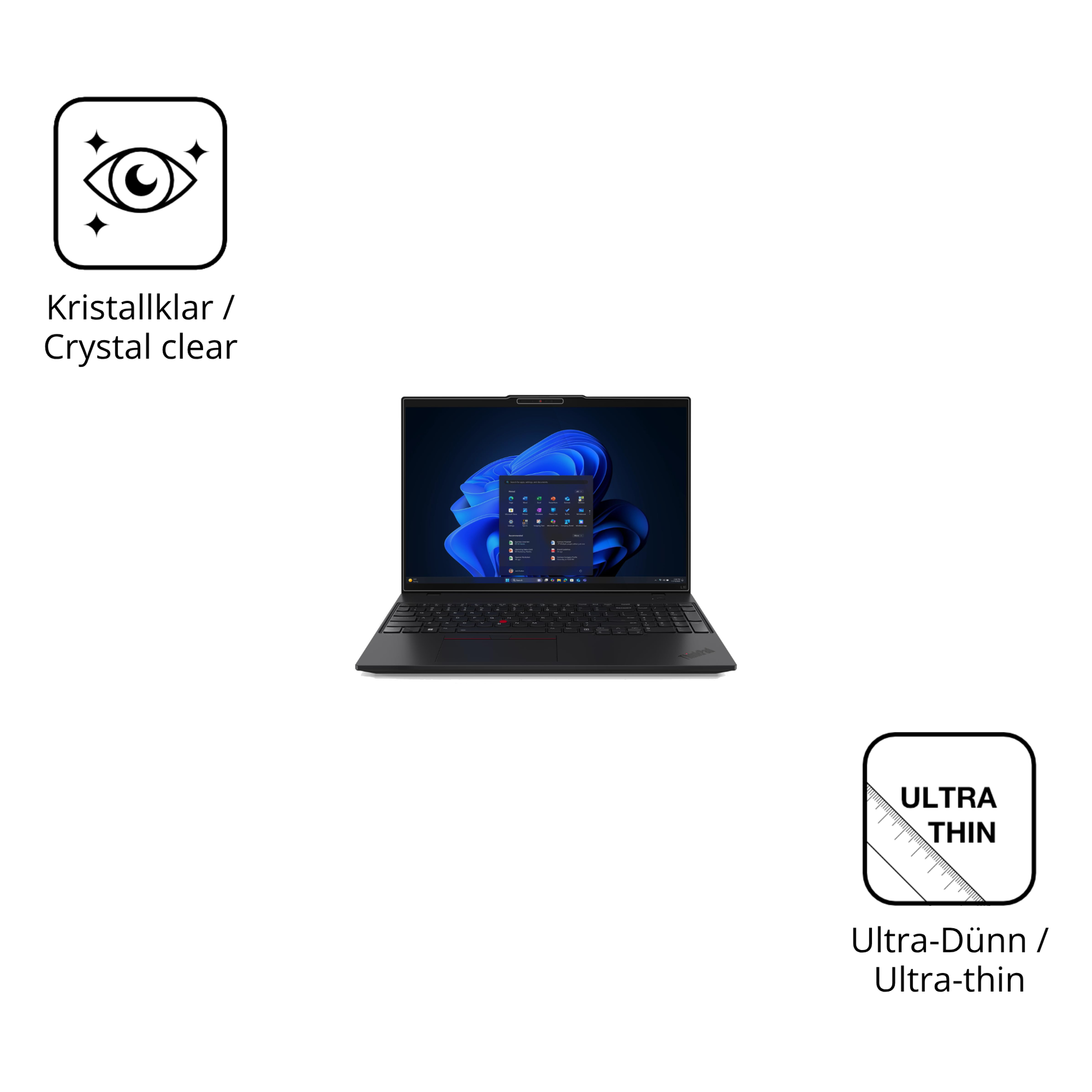 Dünne und klare Folie passend zugeschnitten für Lenovo ThinkPad L16 G2