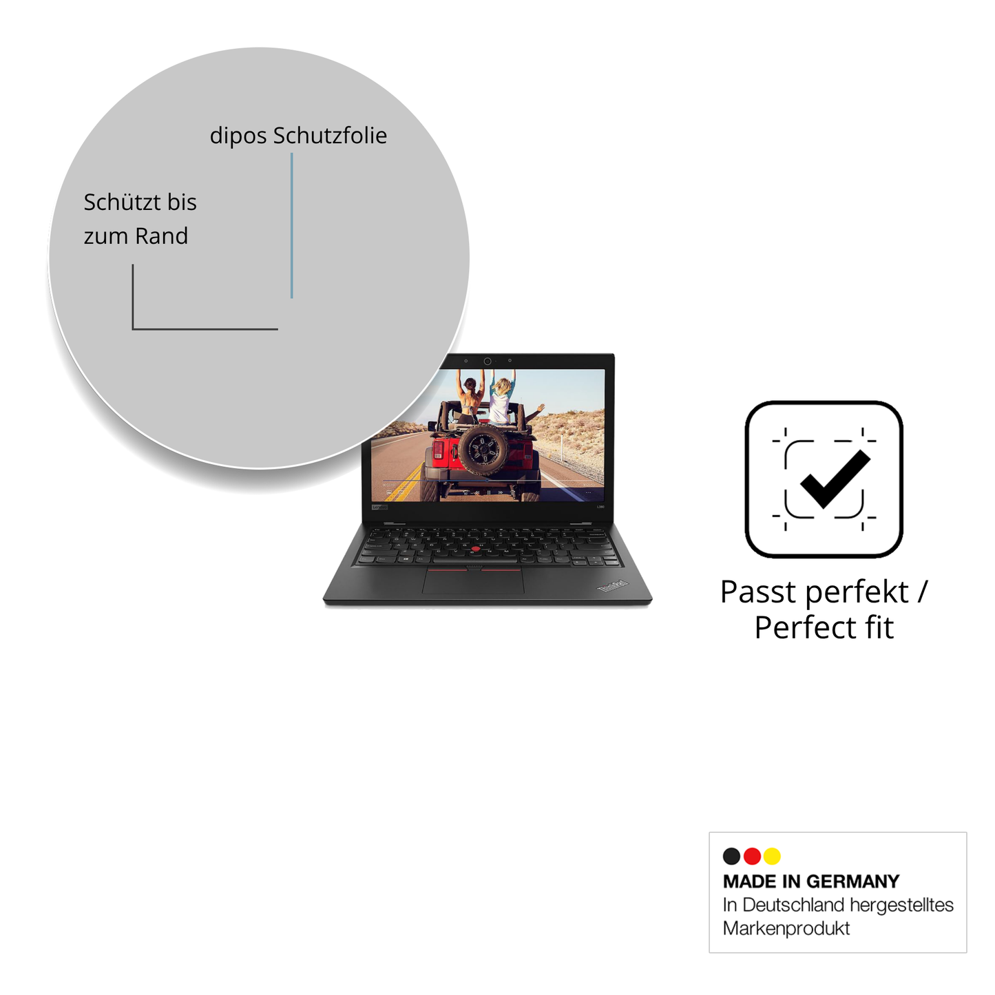 Schutz gegen Kratzer auf dem Lenovo ThinkPad L380 Glas durch Schlüssel oder Ähnliches