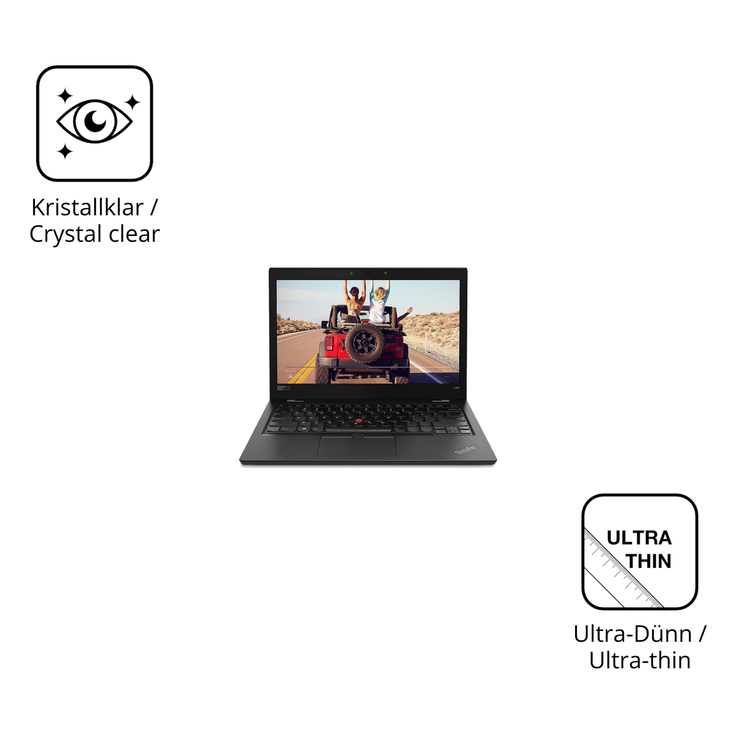 Dünne und klare Folie passend zugeschnitten für Lenovo ThinkPad L380