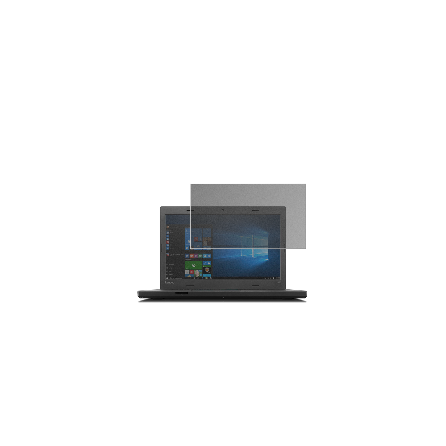 LenovoThinkPad L460 mit aufgebrachtem dipos Displayschutz, der seitliche Einblicke blockiert