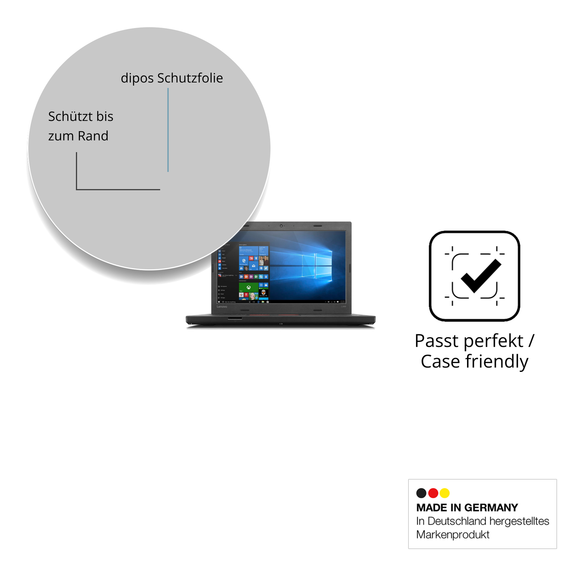 Besonders flexibler Displayschutz mit Anti-Shock-Schicht im Materialmix