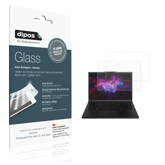 Matte Displayschutzfolie von dipos passend für lenovothinkpad p14s gen 6 14.5 zoll, 9H kratzfest und blasenfrei montiert