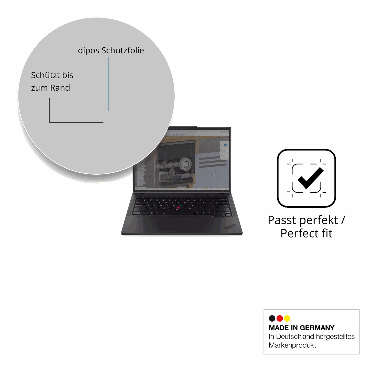 Schutz gegen Kratzer auf dem Lenovo ThinkPad P14s Gen 6 14 Zoll Glas durch Schlüssel oder Ähnliches