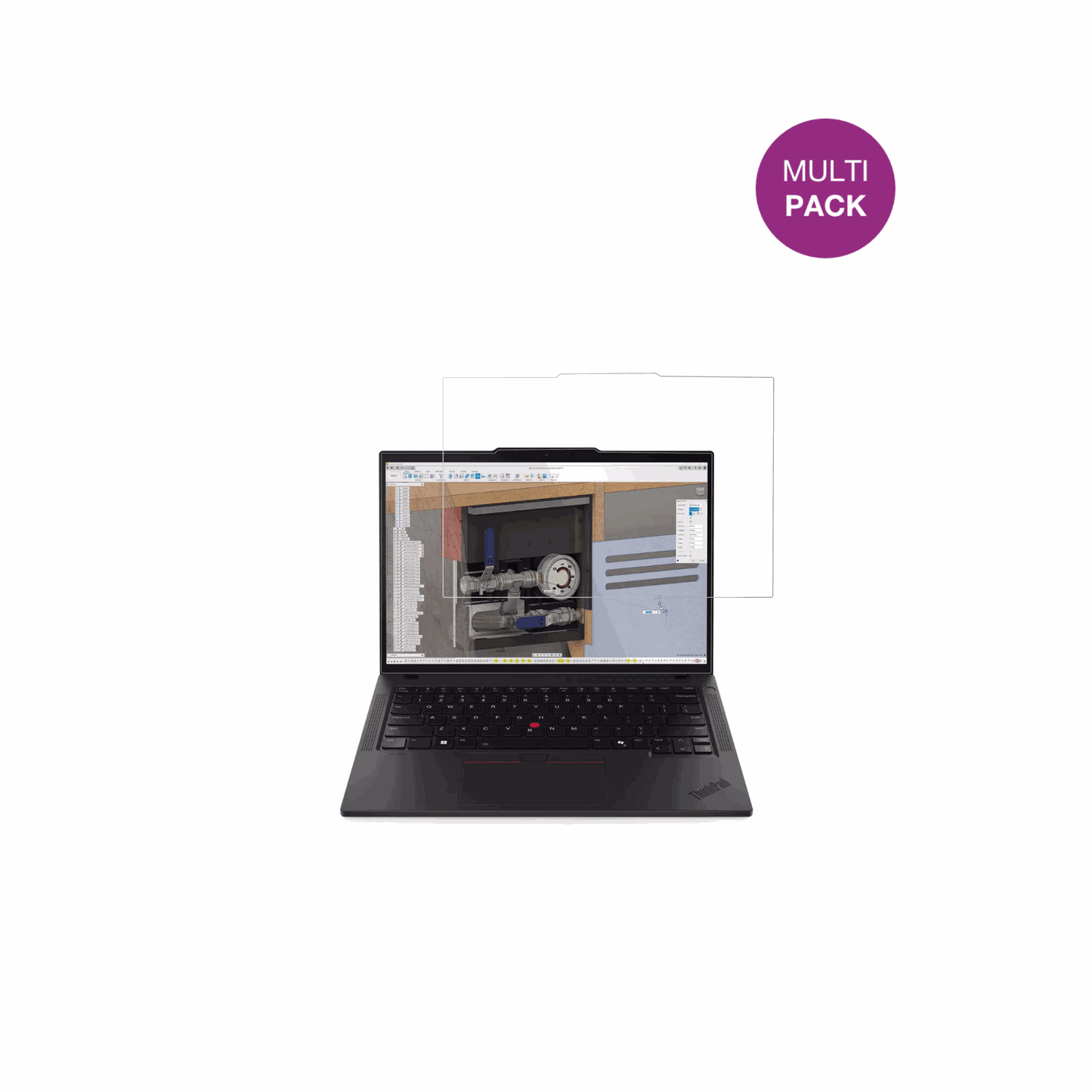 LenovoThinkPad P14s Gen 6 14 Zoll mit aufgebrachter dipos Displayschutzfolie, glasklare Darstellung ohne Einschränkungen