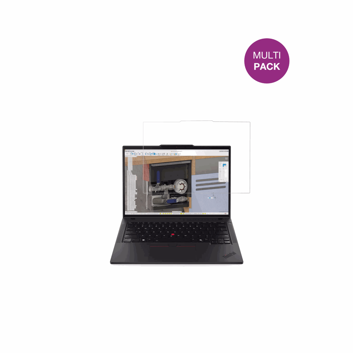 LenovoThinkPad P14s Gen 6 14 Zoll mit aufgebrachter dipos Displayschutzfolie, glasklare Darstellung ohne Einschränkungen