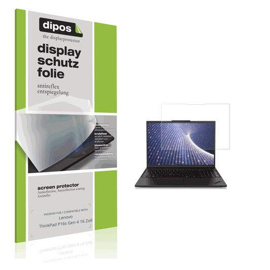 Matte Displayschutzfolie von dipos passend für Lenovo ThinkPad P16s Gen 4 16 Zoll, präziser Zuschnitt und blasenfrei montiert