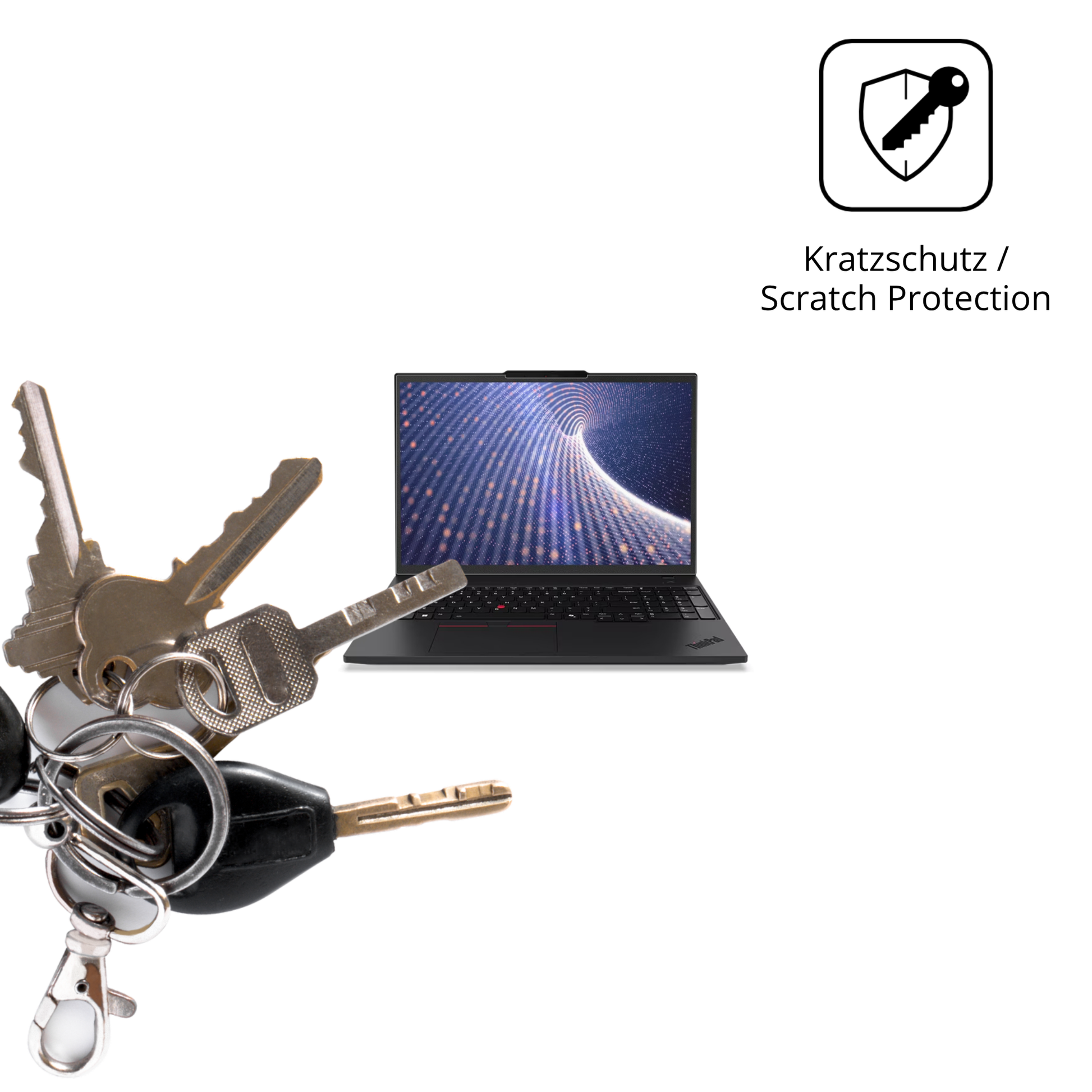 Schutz gegen Kratzer auf dem Lenovo ThinkPad P16s Gen 4 16 Zoll Glas durch Schlüssel oder Ähnliches