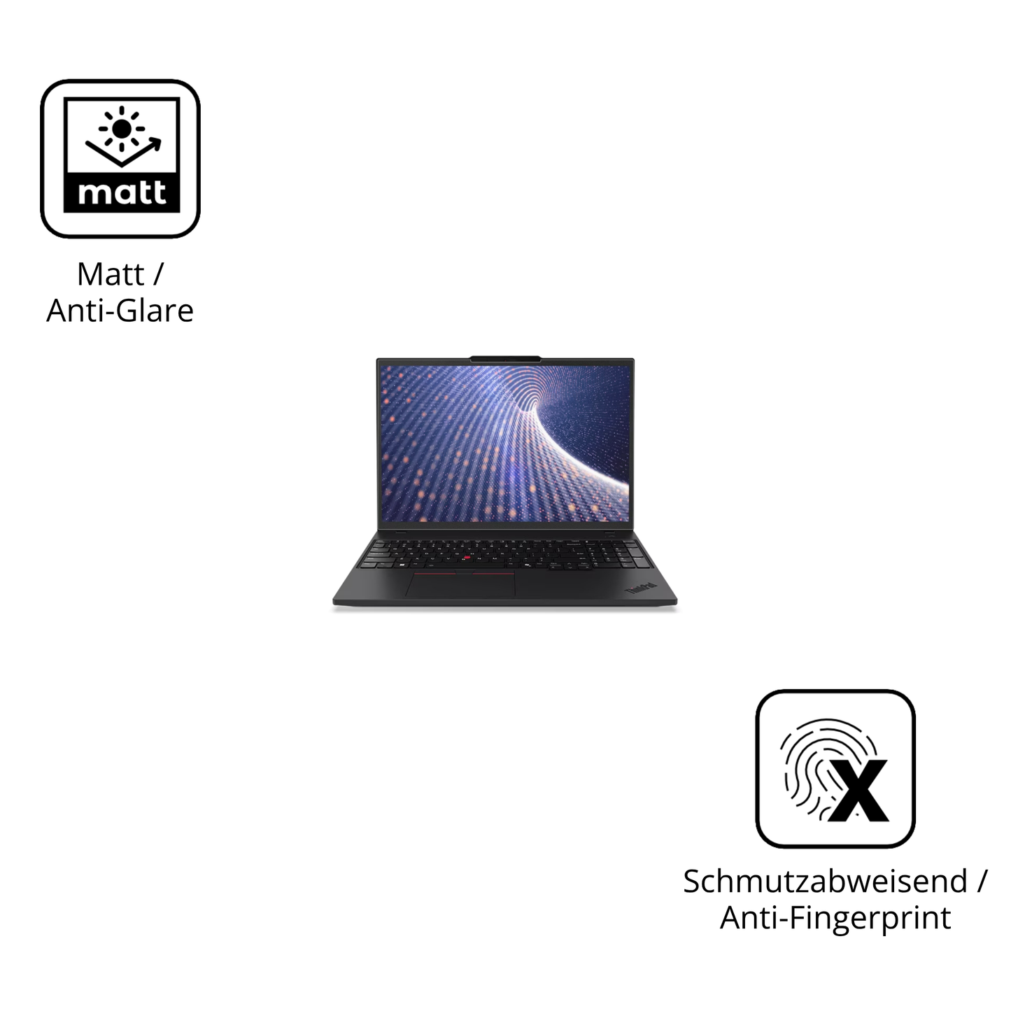Dünne und entspiegelnde Folie passend zugeschnitten für Lenovo ThinkPad P16s Gen 4 16 Zoll