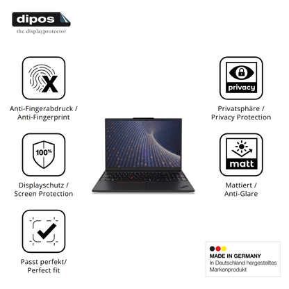 Privatsphäre-Schutz durch Sichtschutz-Folie passend zugeschnitten für Lenovo ThinkPad P16s Gen 4 16 Zoll
