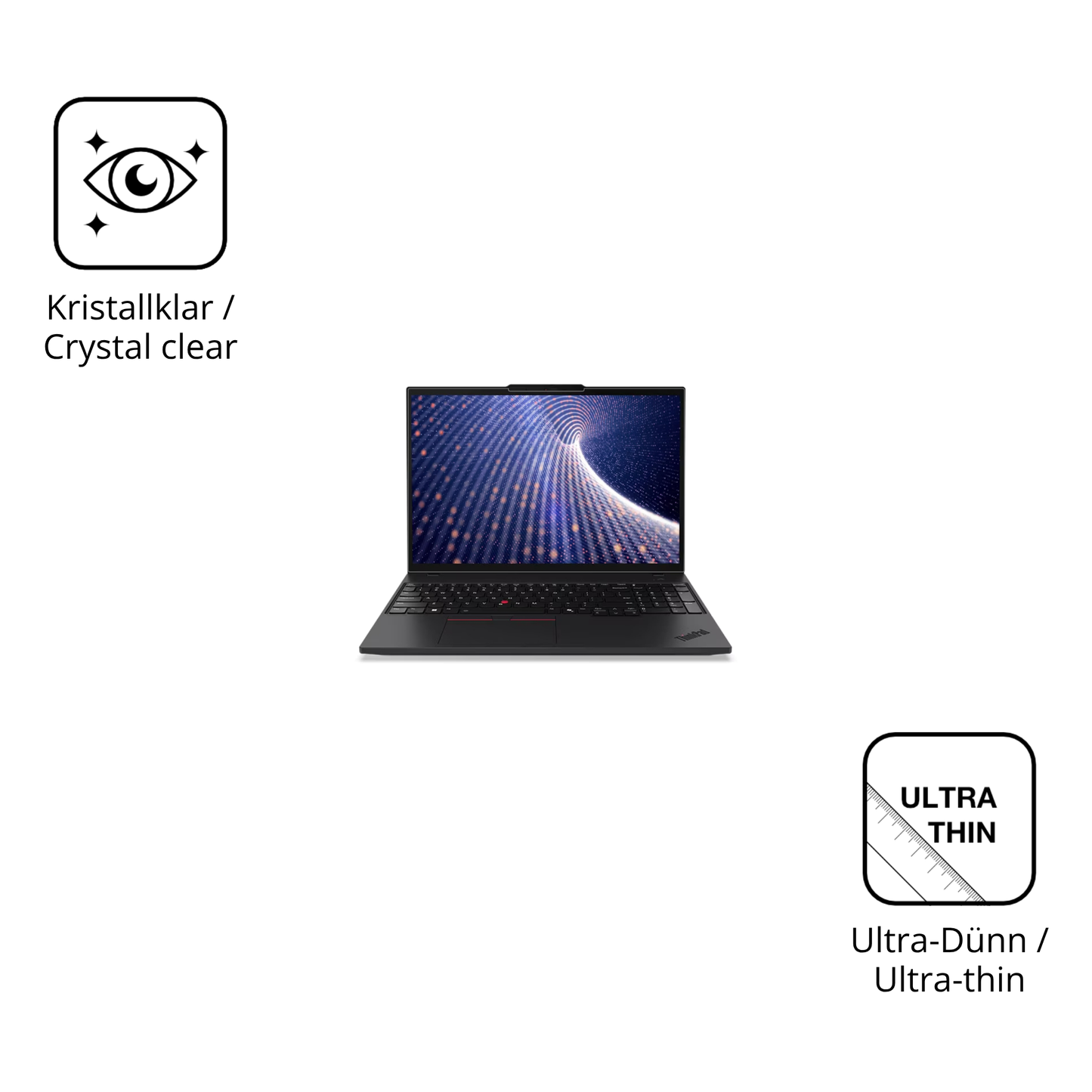 Dünne und klare Folie passend zugeschnitten für Lenovo ThinkPad P16s Gen 4 16 Zoll