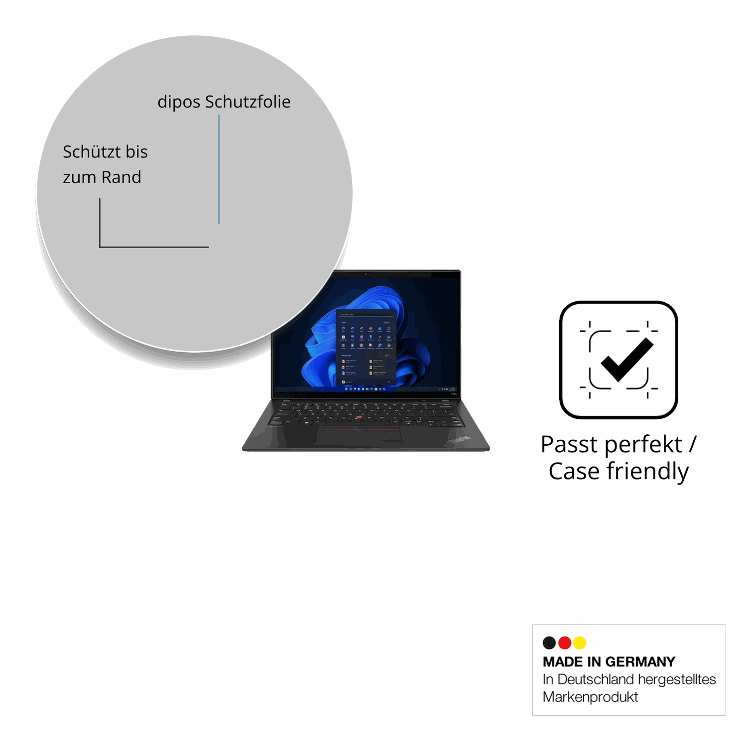 Besonders flexibler Displayschutz mit Anti-Shock-Schicht im Materialmix
