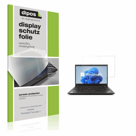 Matte Displayschutzfolie von dipos passend für Lenovo ThinkPad T14s Gen 1, präziser Zuschnitt und blasenfrei montiert