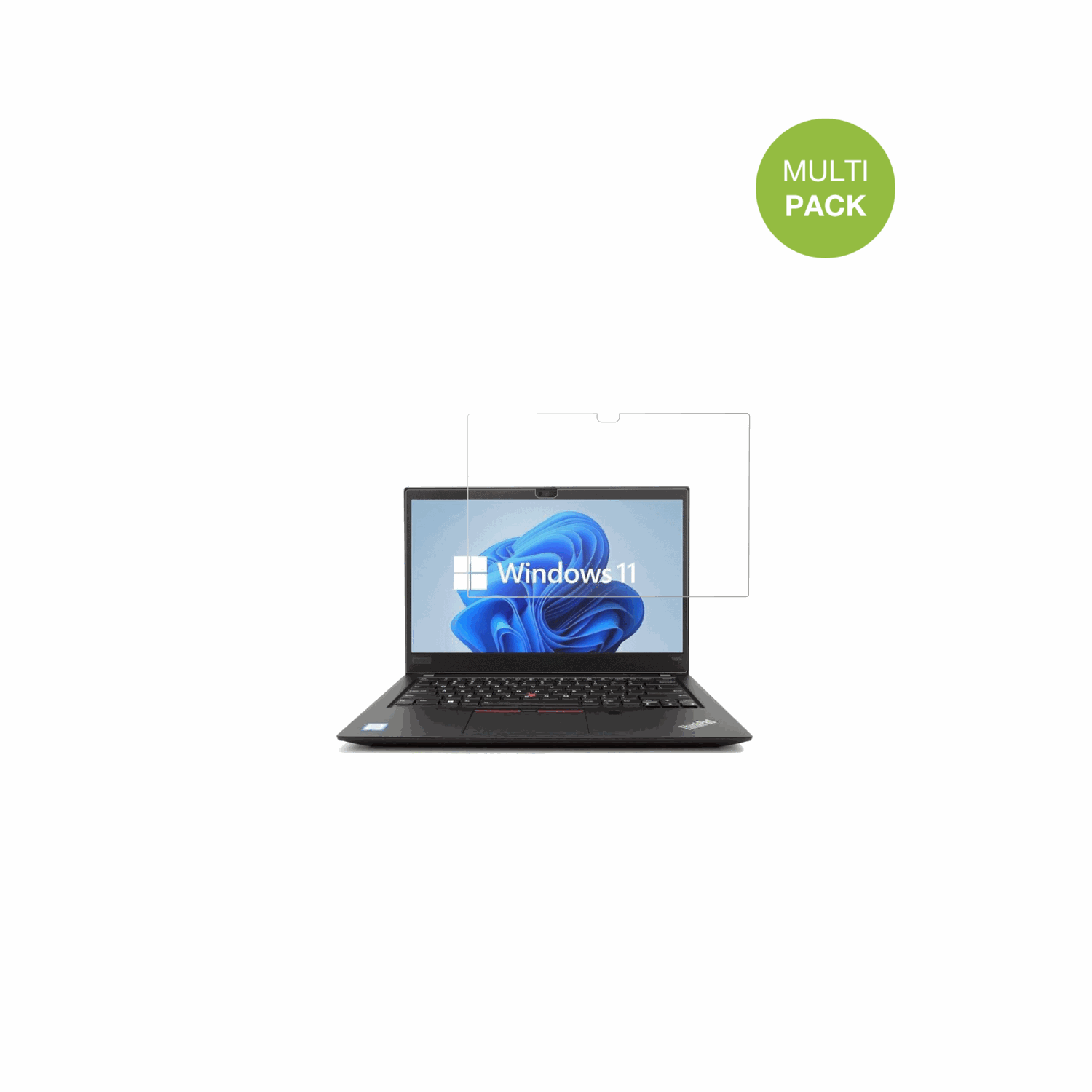 LenovoThinkPad T14s Gen 1 mit aufgebrachter dipos Displayschutzfolie, die lästige Fingerabdrücke minimiert