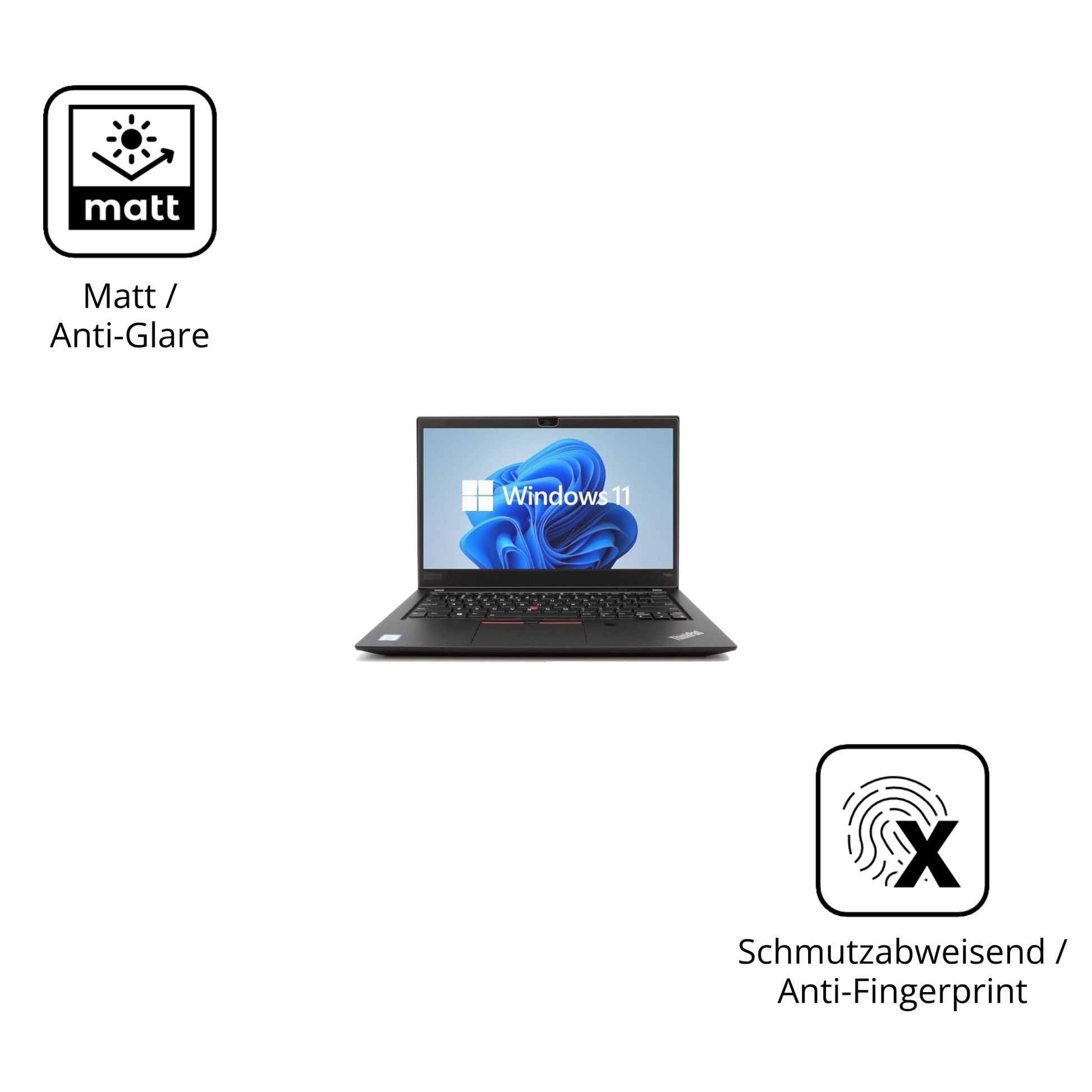 Dünne und entspiegelnde Folie passend zugeschnitten für Lenovo ThinkPad T14s Gen 1
