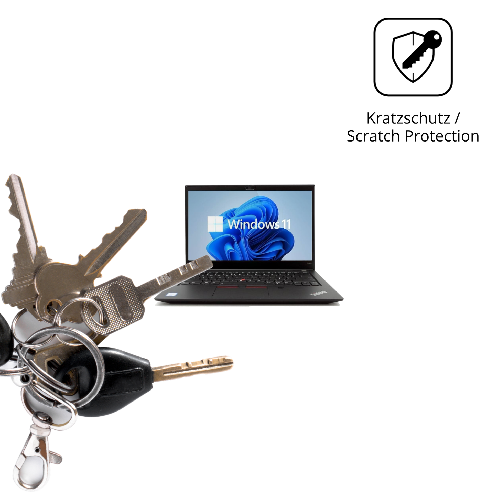 Schutz gegen Kratzer auf dem Lenovo ThinkPad T14s Gen 1 Glas durch Schlüssel oder Ähnliches