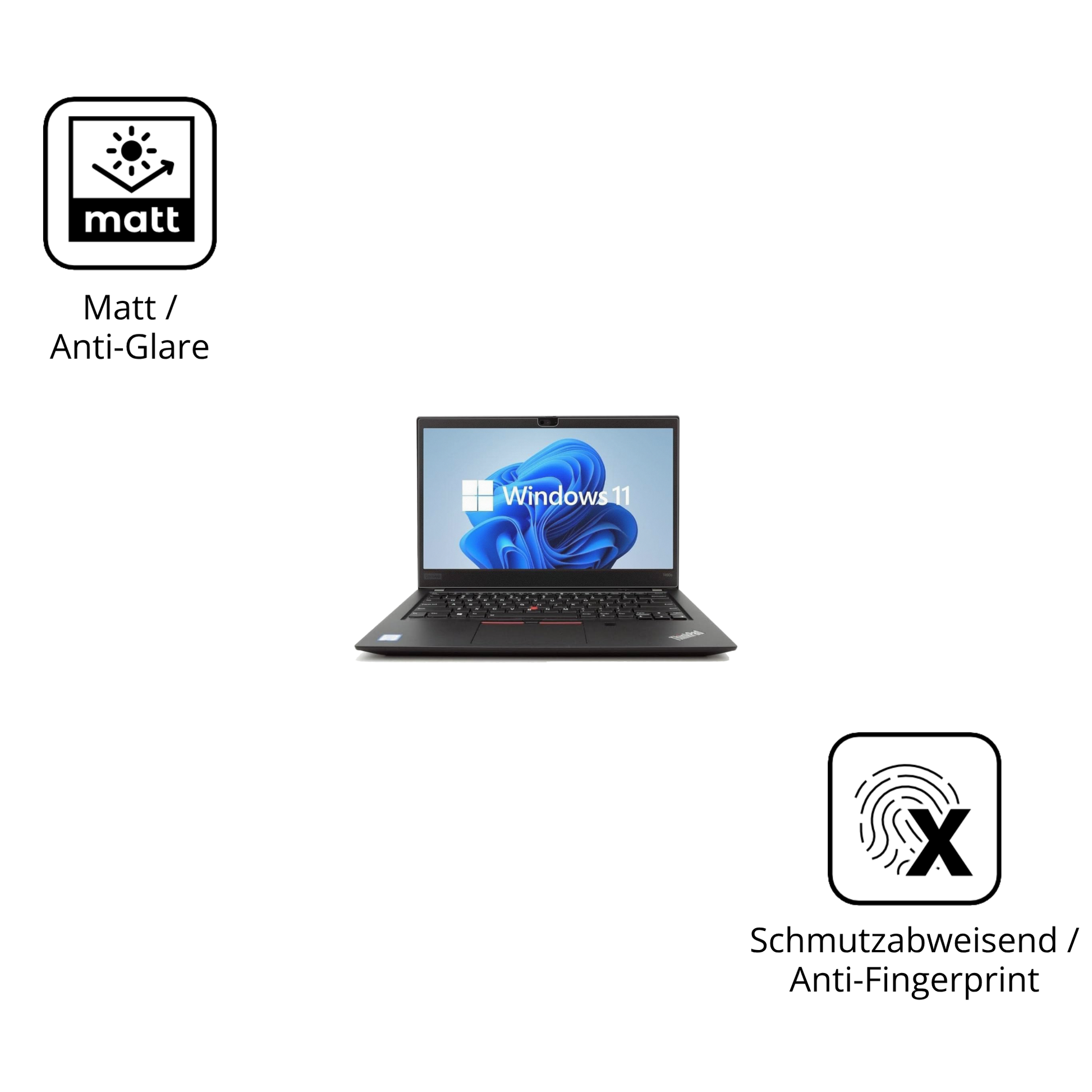 9H Hartbeschichtete, flexible Folie passend zugeschnitten für Lenovo ThinkPad T14s Gen 1